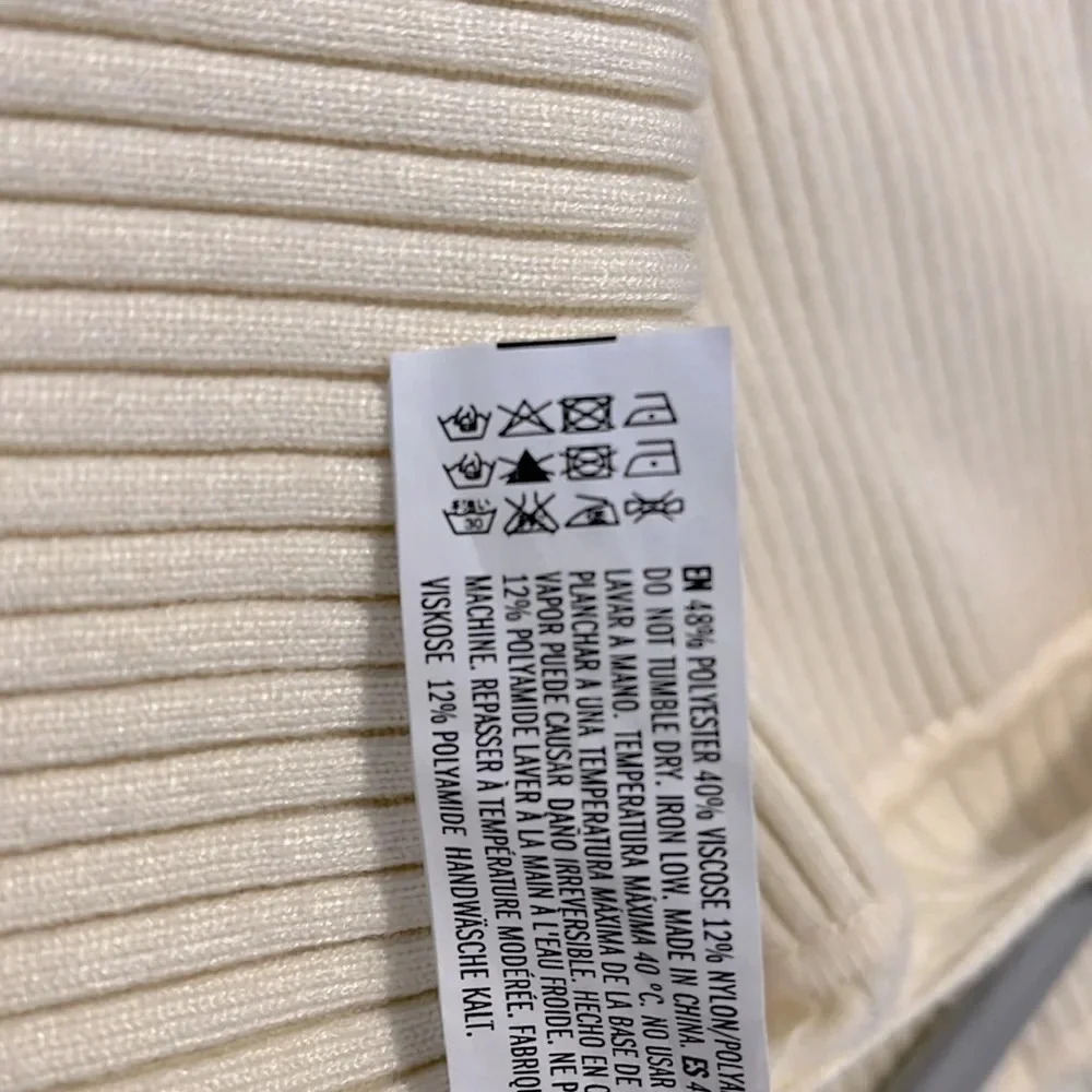 NWOT ENDLESS ROSE Ribbed Sweater Off The Shoulder Cream, Size L - Picture 14 of 14